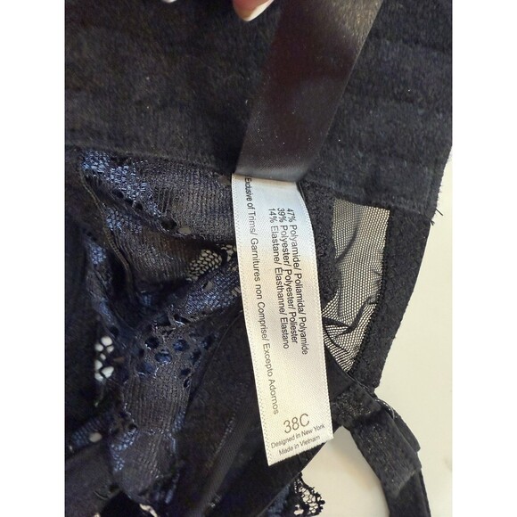 Adore Me Pacchi Contour Demi Bra 38C & Cheeky Bottoms Large Set Black/Navy NEW - Picture 11 of 15